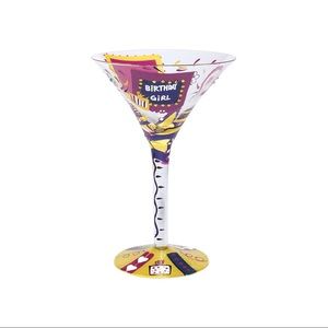 Lolita hand painted “birthday girl” martini glass